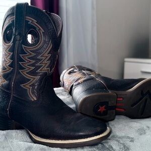 Durango Dark Western Boots with Colorful Embroidery